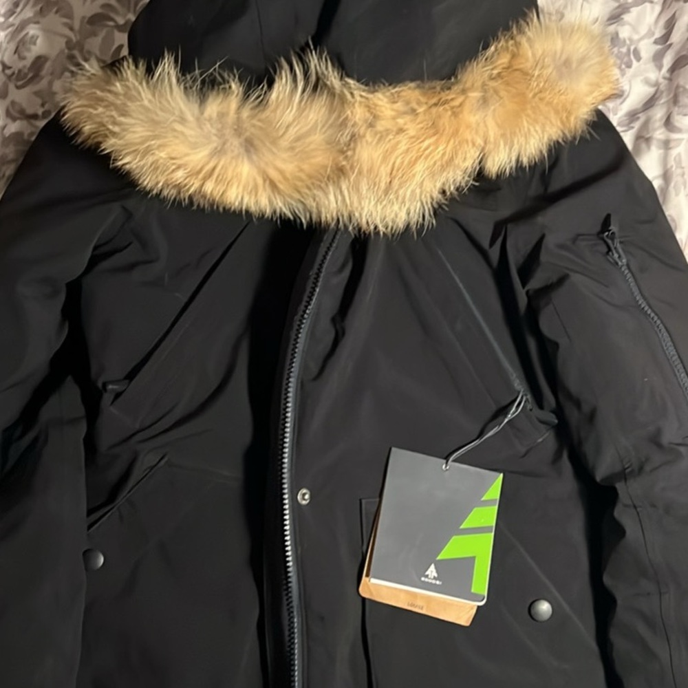 Black Ski & Snow Jacket with Faux Fur Trim